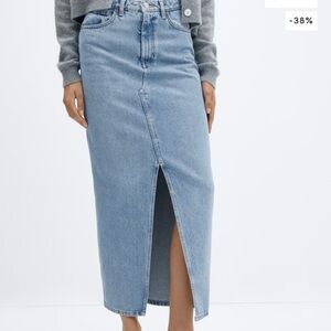 NWOT Mango denim maxi skirt. Size small
